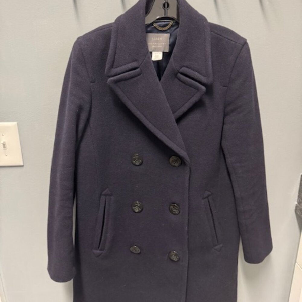 J Crew Wool Navy Coat Size 12
